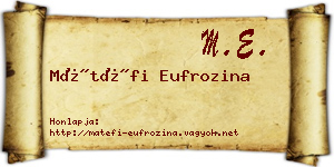 Mátéfi Eufrozina névjegykártya
